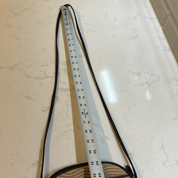 Vintage  Etienne Aigner Woven Straw & Leather Handbag Purse - Picture 13 of 14